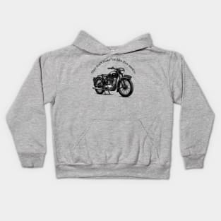 Vintage Motorcycle They Don't Make 'Em Like They Used To Black Work Ink Minimalist Kids Hoodie